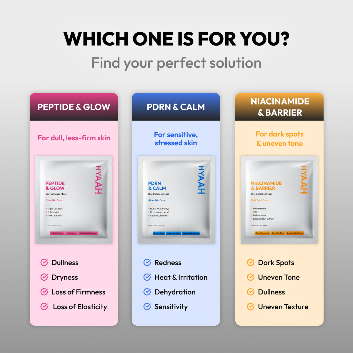 [HYAAH] Biocellulose Mask (4ea) (3 types)