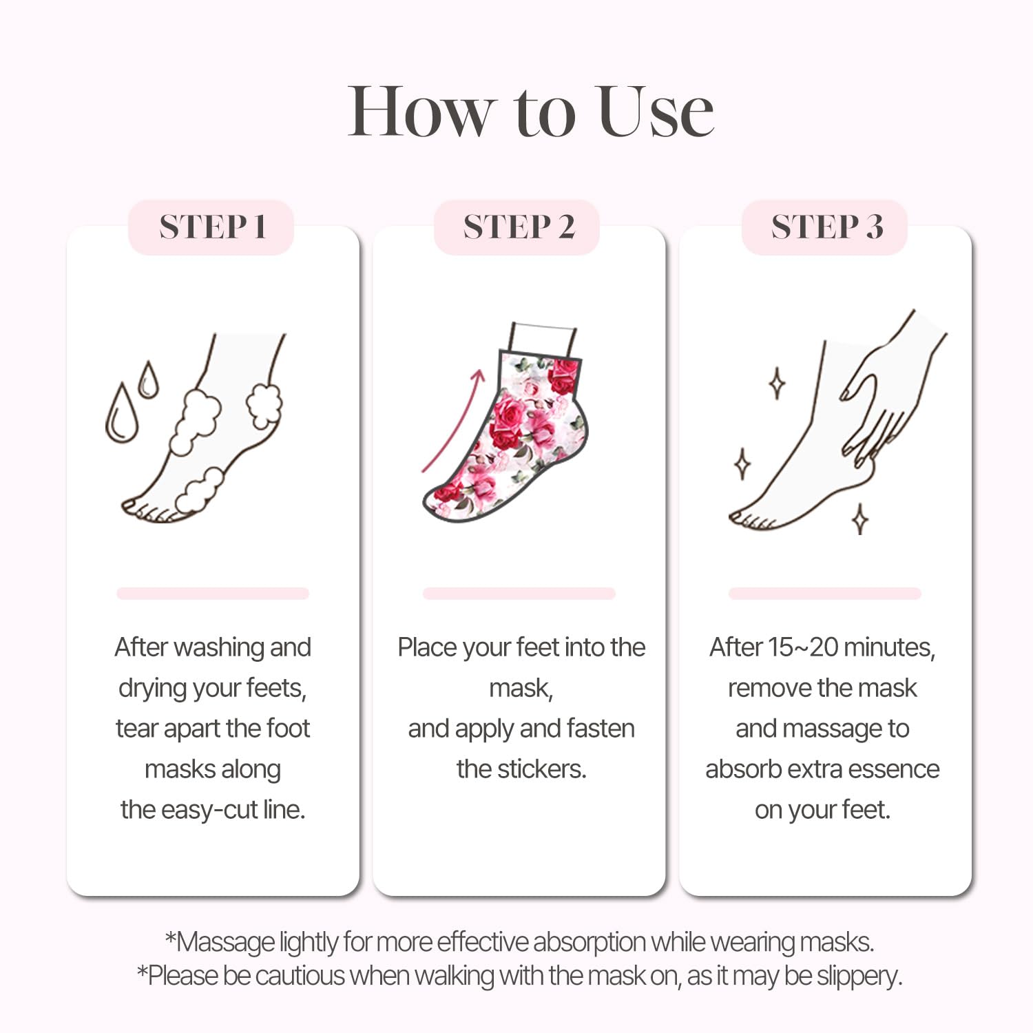 [KOELF] Rose Petal Satin Foot Mask