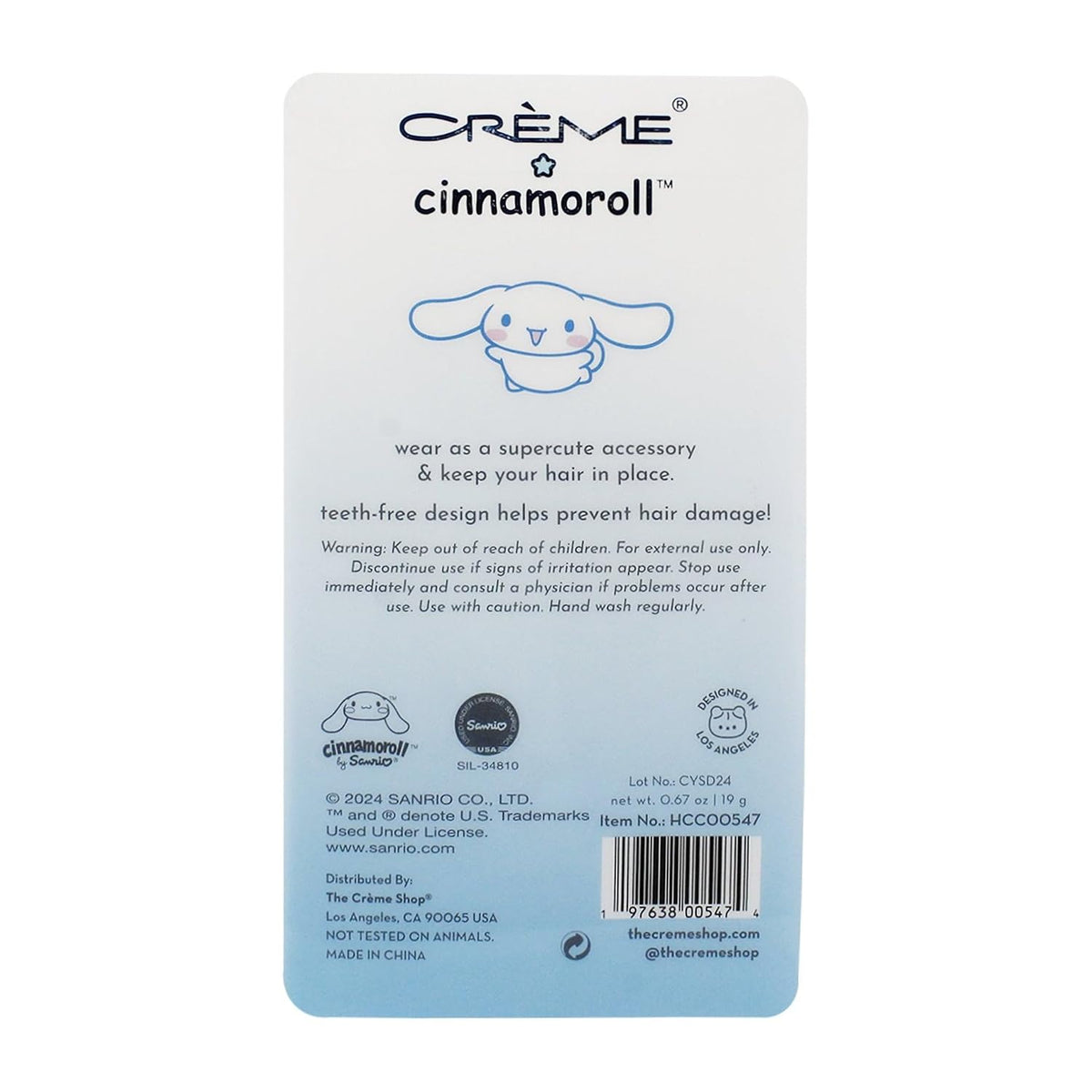 [The Crème Shop] Cinnamoroll Crease-free Hair Clip (4ea)