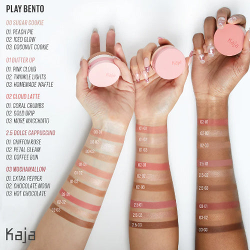 [Kaja] Play Bento - blush, highlighter, and bronzer trios (5 types)