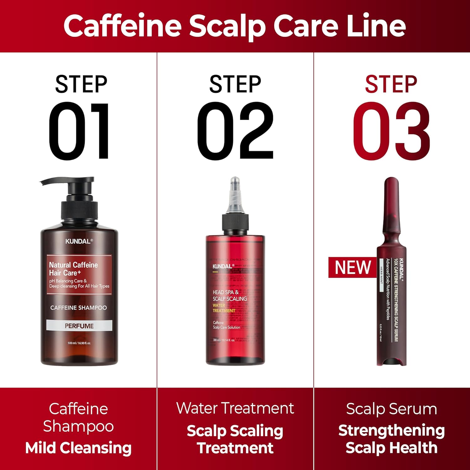 [KUNDAL] Caffeine Shampoo 500ml (2 types)