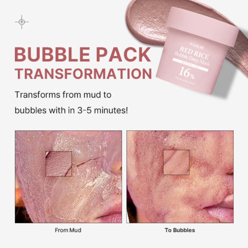[P.CALM] Red Rice Bubble Deep Mask 90ml