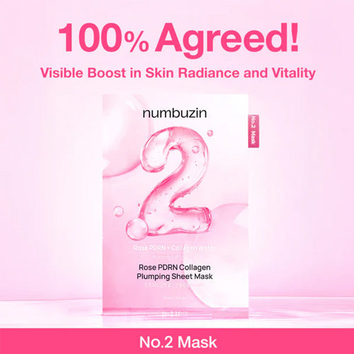 [Numbuzin] No.2 Rose PDRN Collagen Plumping Sheet Mask (5ea)