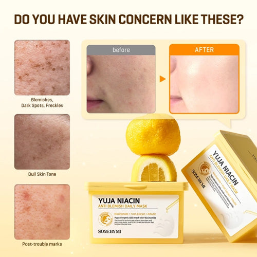 [SOMEBYMI] Yuja Niacin Anti-Blemish Daily Mask (30ea)