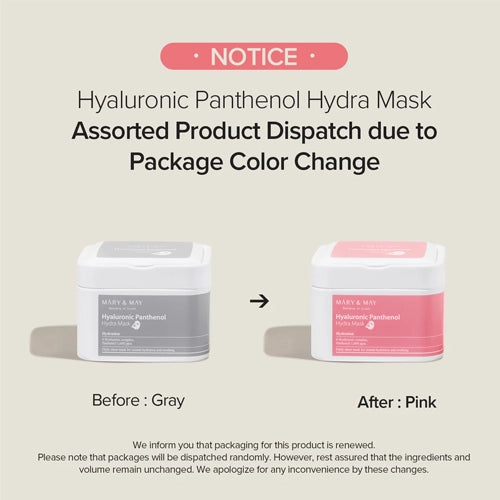 [Mary&May] Hyaluronic Panthenol Hydra Mask (30ea)