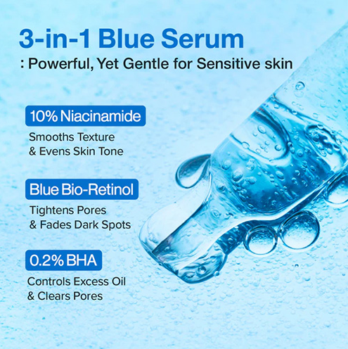 [Numbuzin] No.3 Blue Bio-Retinol Pore Refining Serum 30ml