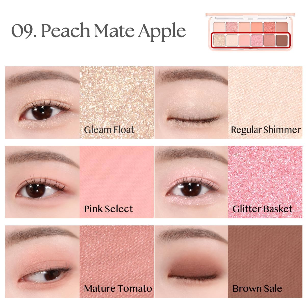 [CLIO] Pro Eye Palette Air Every Fruit Grocery Edition 09 Peach Mate Apple