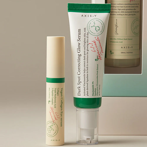 [AXIS-Y] Glow Your Ownway Set (Dark Spot Correcting Glow Toner + Vegan Collagen Eye Serum + Dark Spot Correcting Glow Serum + You Glow Compact Mirror)