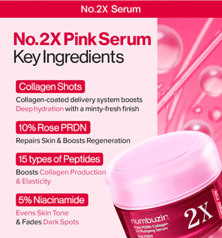 [Numbuzin] No.2 Rose PDRN Collagen 2X Plumping Serum 30ml