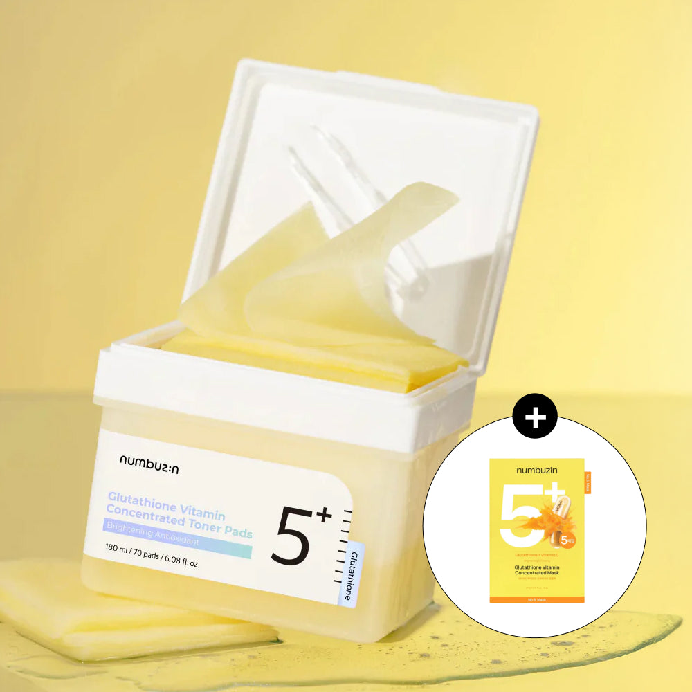 [Numbuzin] No.5+ Glutathione Vitamin Concentrated Toner Pads 180ml (70Pads)