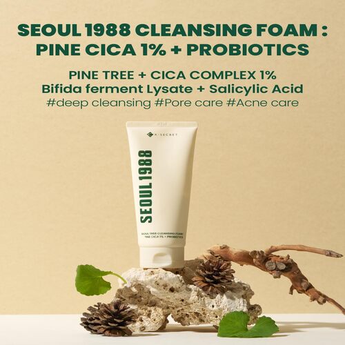 [KSECRET] SEOUL 1988 Cleansing Foam : Pine Cica 1% + Probiotics 150ml