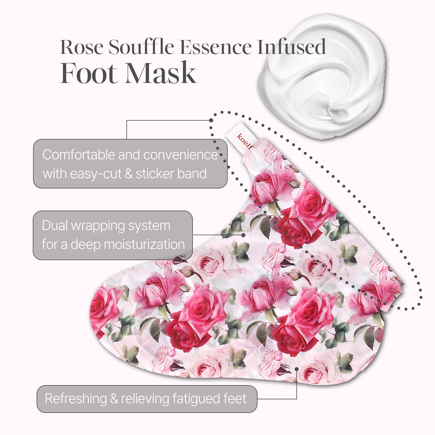 [KOELF] Rose Petal Satin Foot Mask