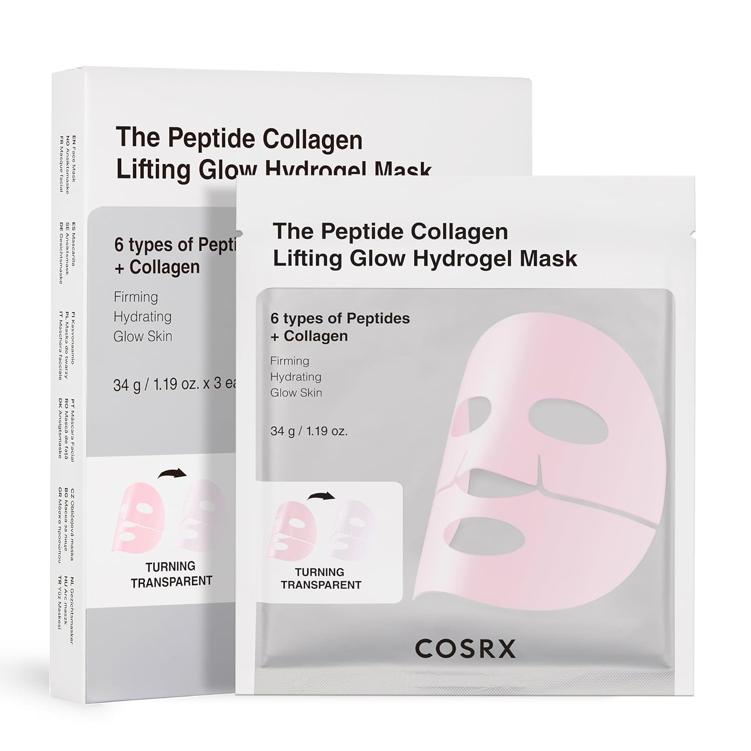 [COSRX] The Peptide Collagen Lifting Glow Hydrogel Mask (3ea)