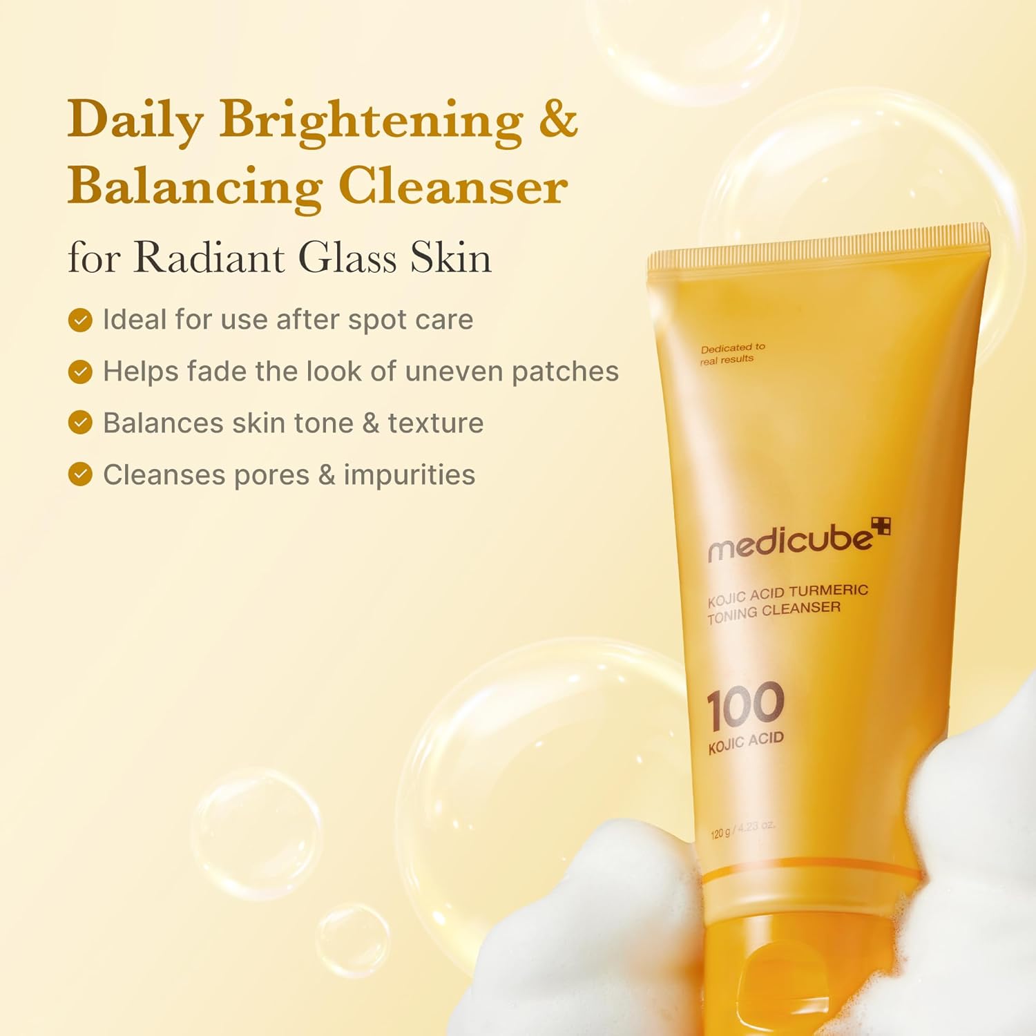 [MEDICUBE] Kojic Acid Turmeric Toning Cleanser 120g