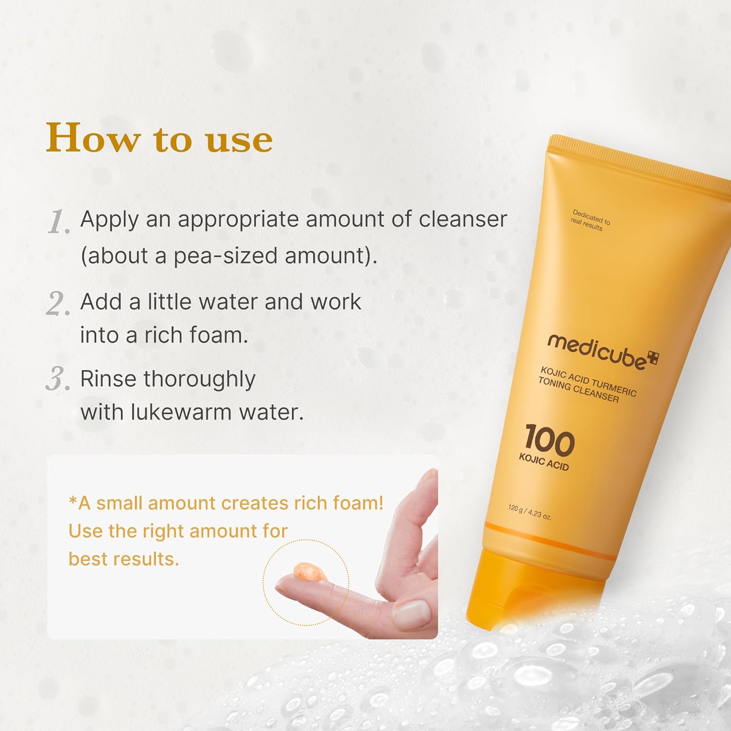 [MEDICUBE] Kojic Acid Turmeric Toning Cleanser 120g