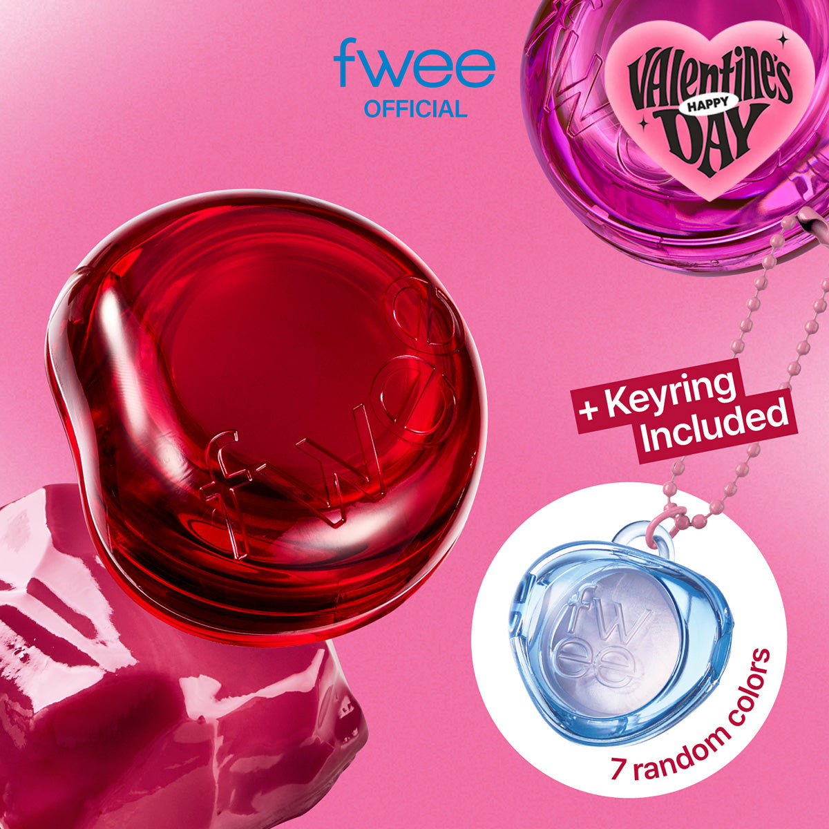 [fwee] *Keyring Set* Lip&Cheek Glowy Jelly Pot (19 Colors)