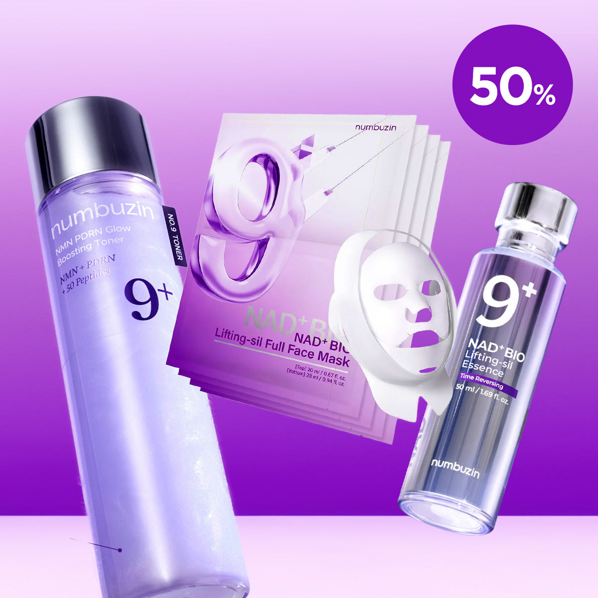 [Numbuzin] No.9 NAD Line Daily Set (Essence + Mask + Toner)