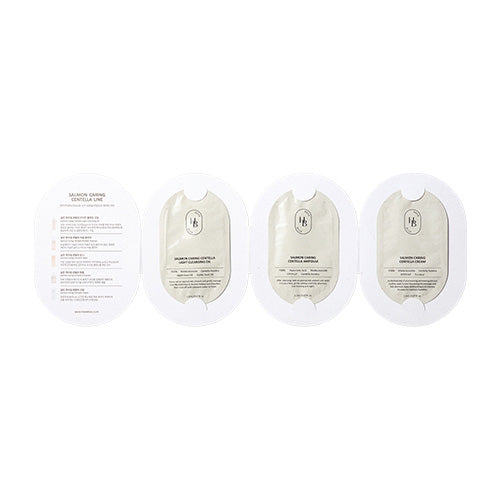 [HEVEBLUE] Salmon Caring Centella Skincare Line Sachet Leaflet