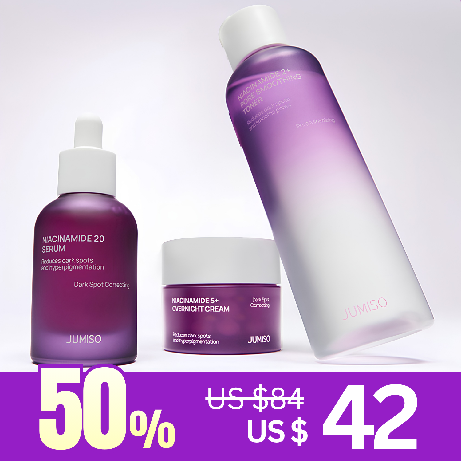 *Special Price* MOIDA SET [Jumiso] Brightening Routine Set: Niacinamide20 Serum + Toner + Night Cream