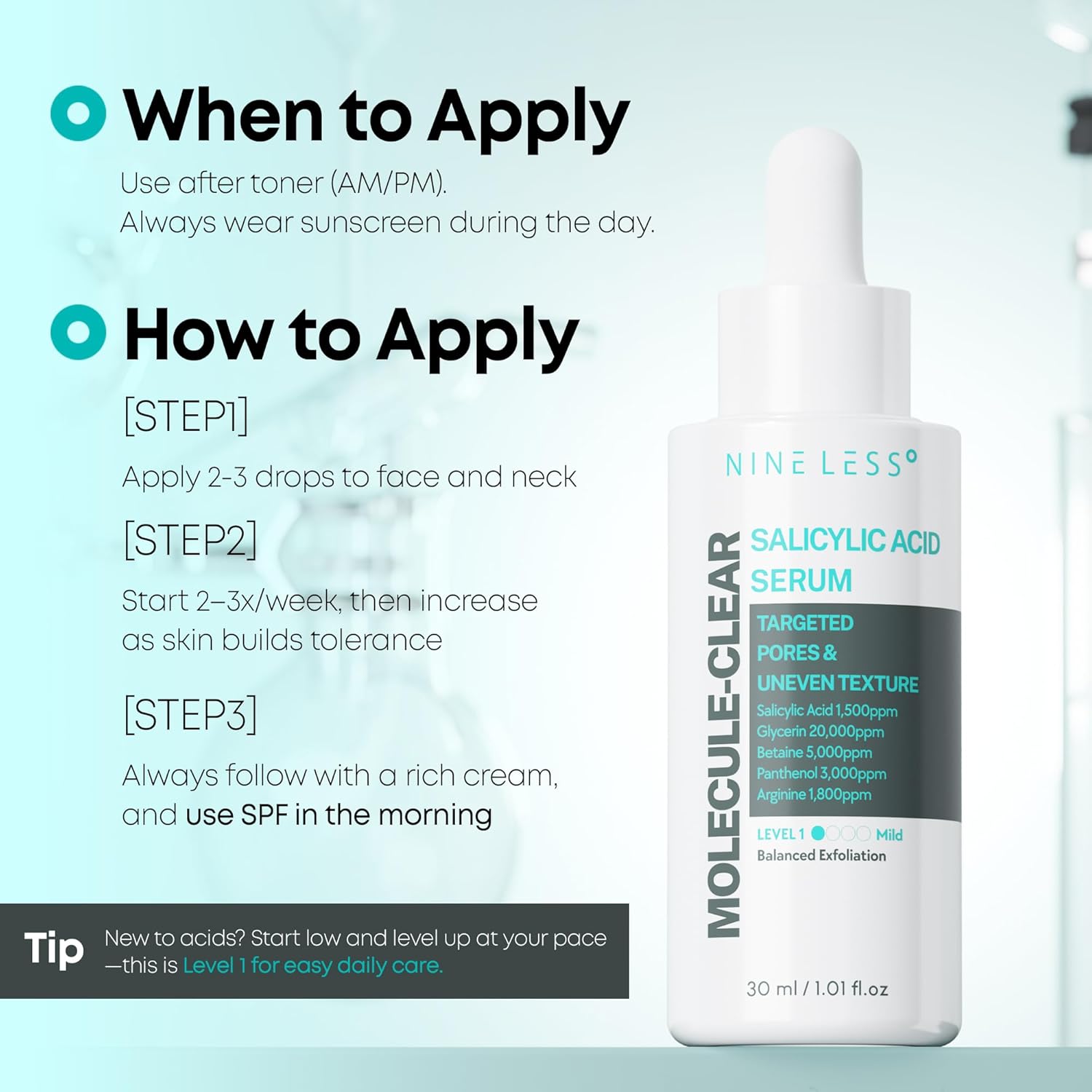[NINELESS] *renewal* Molecule-Clear Salicylic Acid Serum 30ml