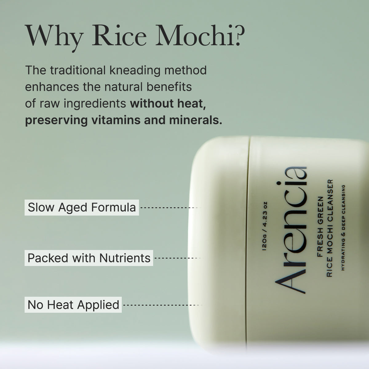 [Arencia] Fresh Green Rice Mochi Cleanser 120g