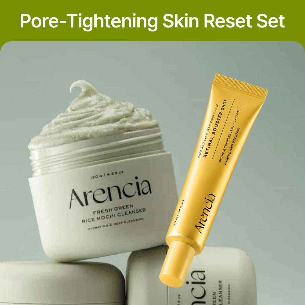 *Special Price* [Arencia] Pore-Tightening Skin Reset Set (Green Rice Mochi Cleanser + Retinal Booster Shot)