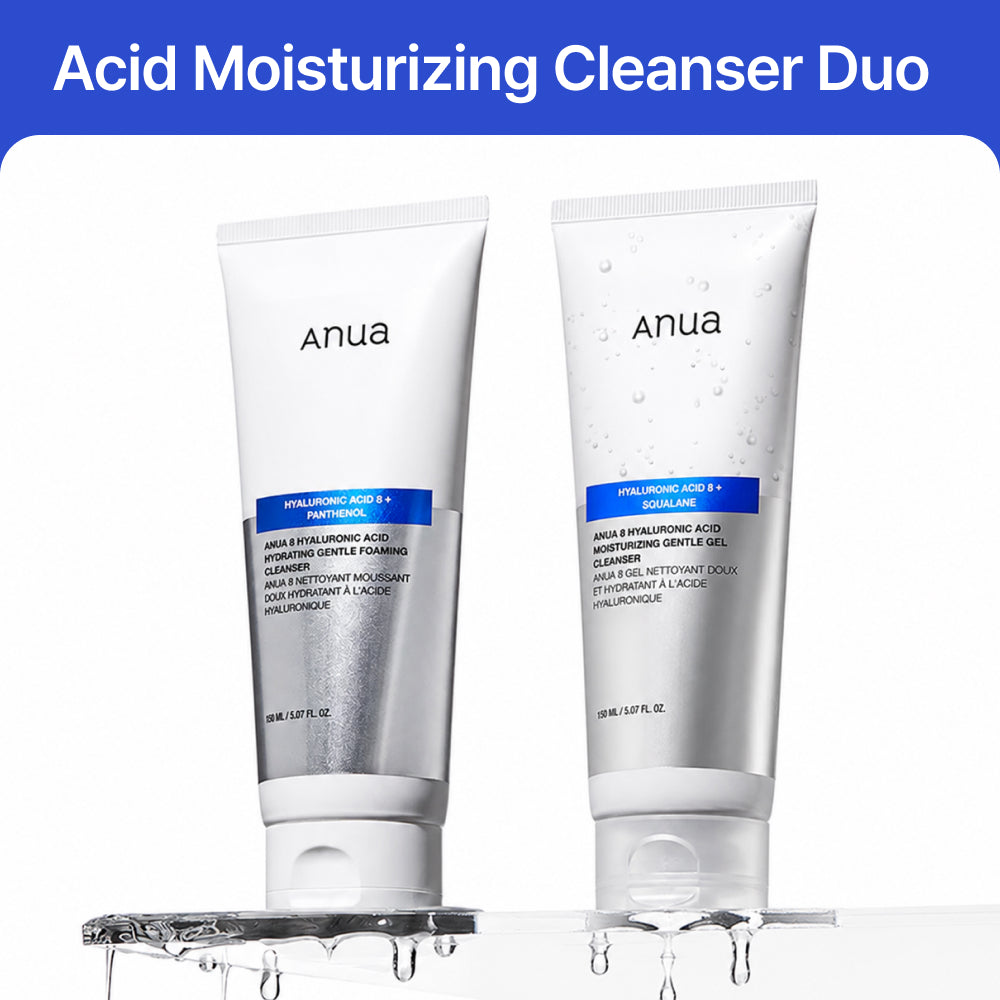 *Special Price* [Anua] 8 Hyaluronic Acid Moisturizing Cleanser Duo (Foam + Gel Cleanser)