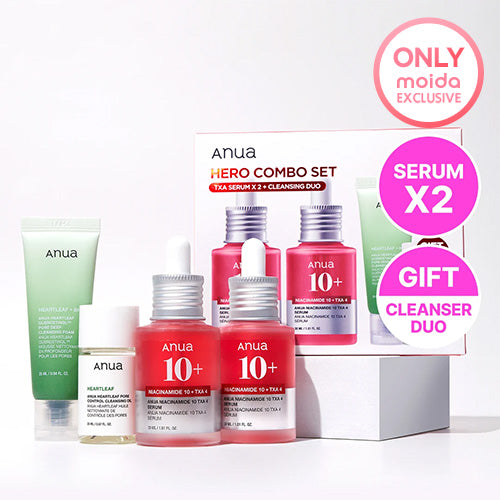 *SPECIAL PRICE* Exclusive Set [Anua] TXA Serum Hero Combo Set (Free Gift : Mini Cleansing Foam & Oil)