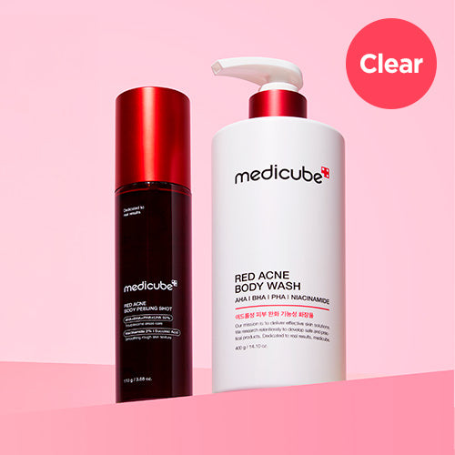 SET [Medicube] Red Acne Body Wash 2.0 400ml + Peeling Shot 2.0 110ml