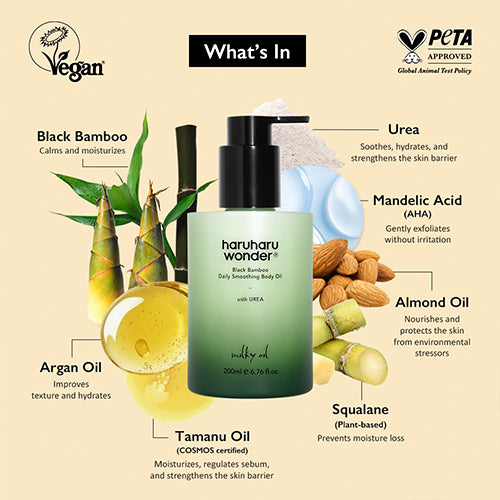 [haruharu wonder] Black Bamboo Daily Soothing Body Oil 200ml