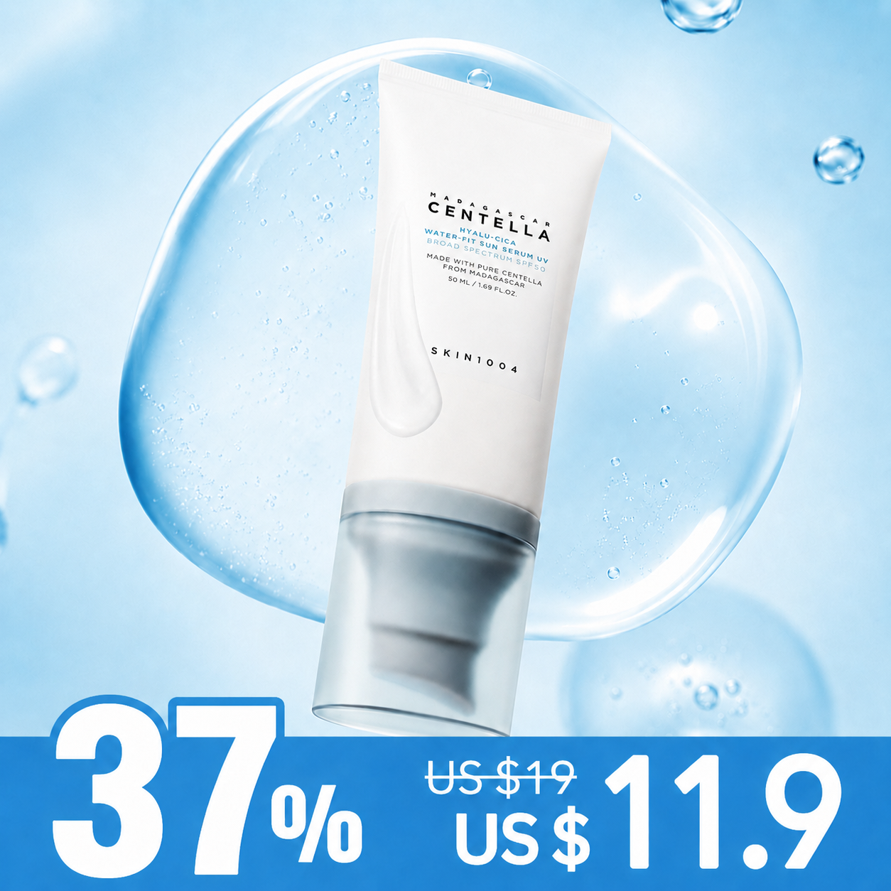 *Special Price* [SKIN1004] Madagascar Centella Hyalu-Cica Water-Fit Sun Serum UV 50ml