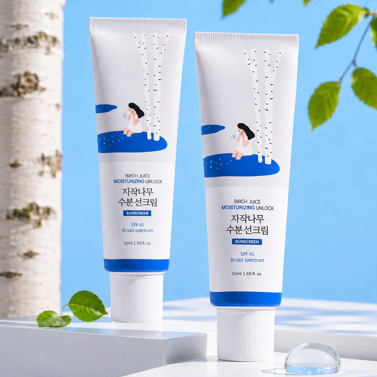 2EA [ROUND LAB] Birch Moisturizing Sunscreen UVLock SPF 45+ 50ml *Special Price*