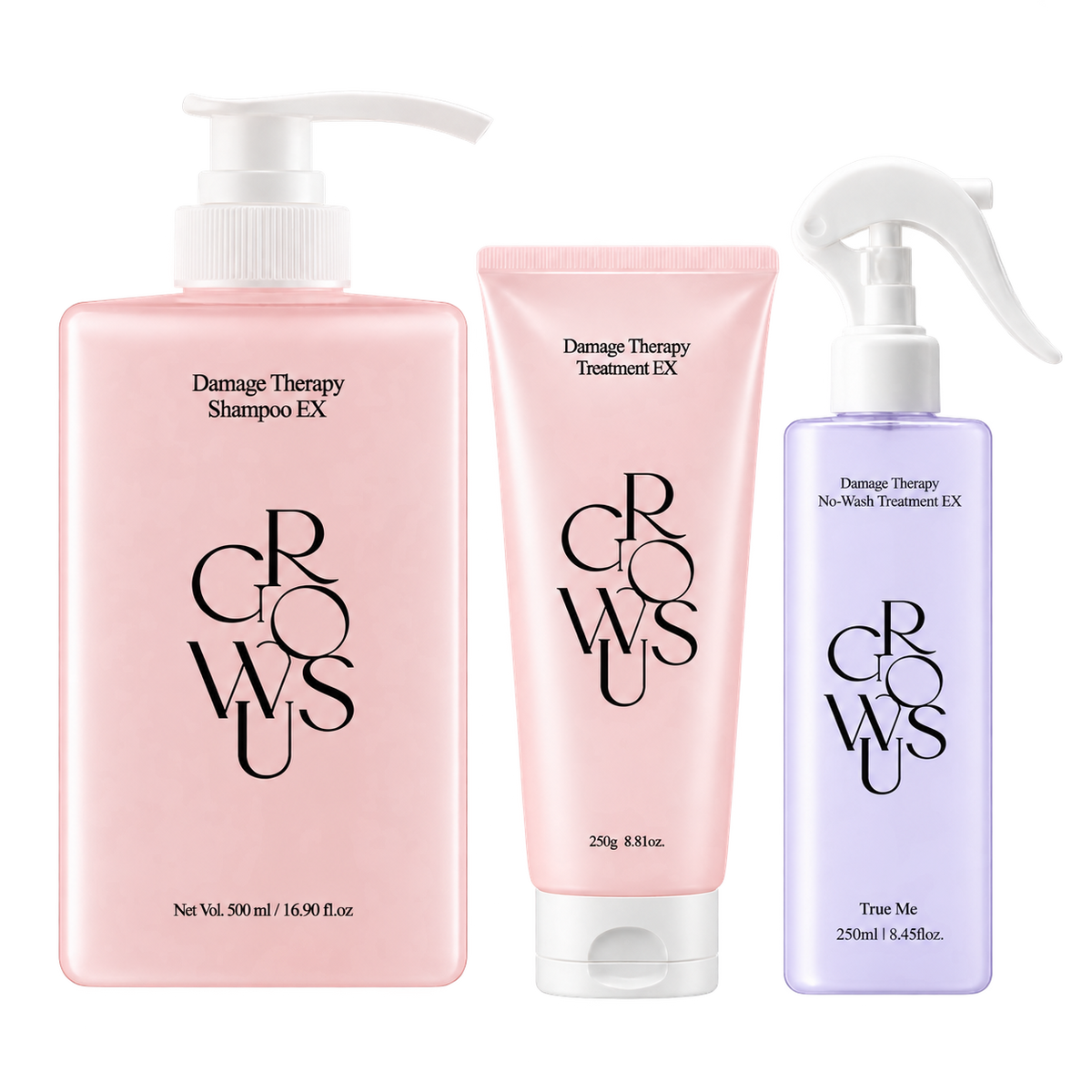 MOIDA SET [GROWUS] Damage Repair Purple Set (Shampoo + Treatment + No-wash Treatment) *Special Price*