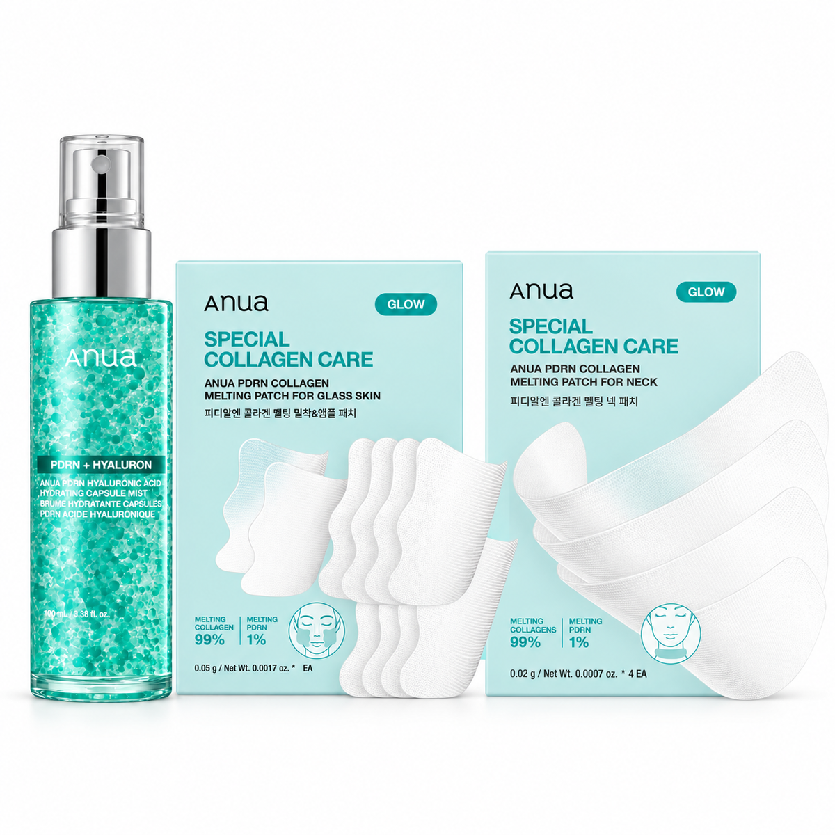 [Anua] PDRN Collagen Wrinkle Smoothing Set (Mist + Cheek Patches + Neck Patches) *Special Price*