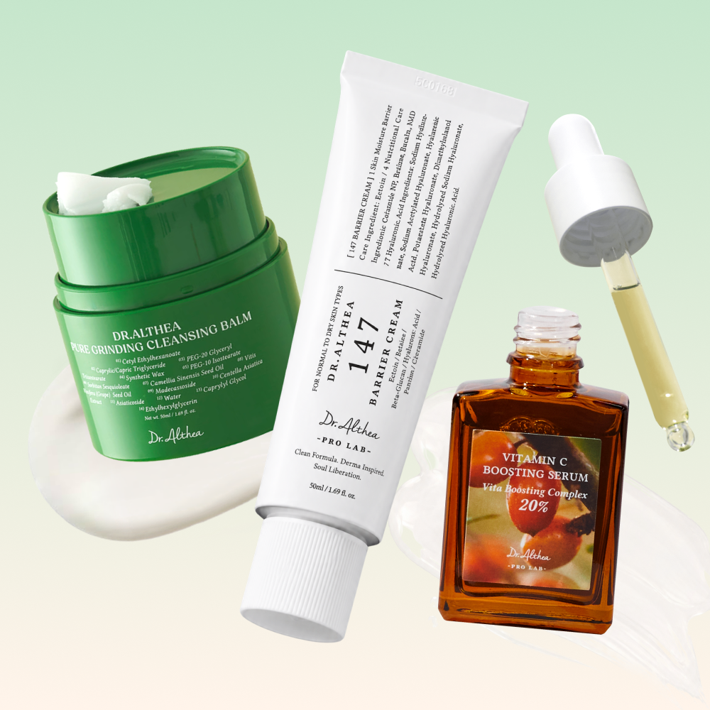 MOIDA SET [Dr. Althea] Brightening & Relief Routine Set for Dry Skin (147 Cream + Vitamin C Serum + Cleansing Balm) *Special Price*