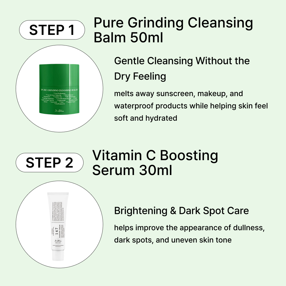 MOIDA SET [Dr. Althea] Brightening & Relief Routine Set for Dry Skin (147 Cream + Vitamin C Serum + Cleansing Balm) *Special Price*