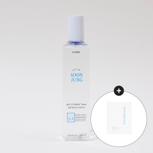 [Etude] Soon Jung pH 5.5 Relief Toner 200ml + Free Gift