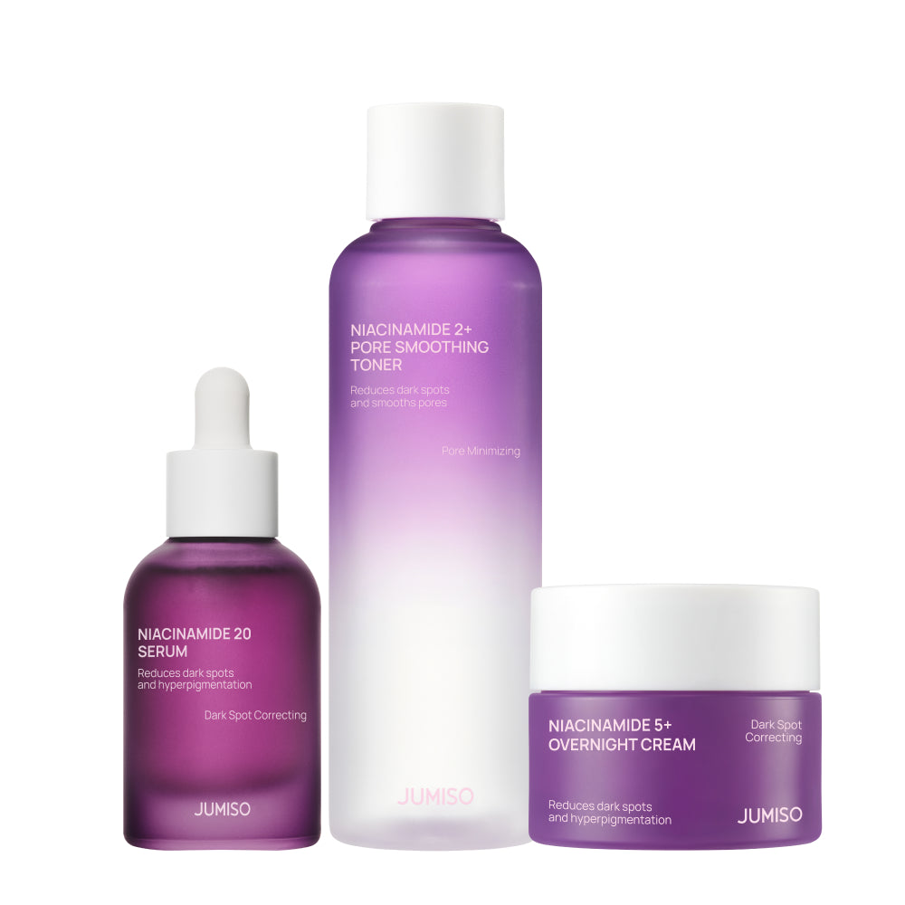 MOIDA SET [Jumiso] Niacinamide Brightening Routine Set for Dark Spots & Uneven Texture (Niacinamide 20 Serum + Toner + Overnight Cream) *Special Price*