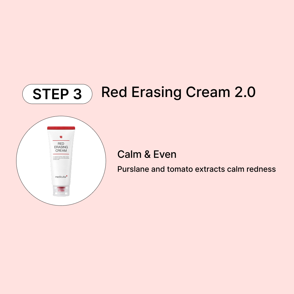 MOIDA SET [MEDICUBE] Red Acne Care Routine for Blemish-Prone & Sensitive Skin (Cleansing Foam + Peeling Pad + Cream) *Special Price*