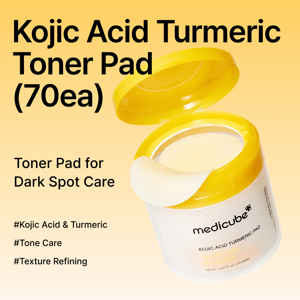 MOIDA SET [MEDICUBE] Kojic Acid + Turmeric Dark Spot Care Routine for Uneven & Dull Skin (Pad + Serum + Cream) *Special Price*