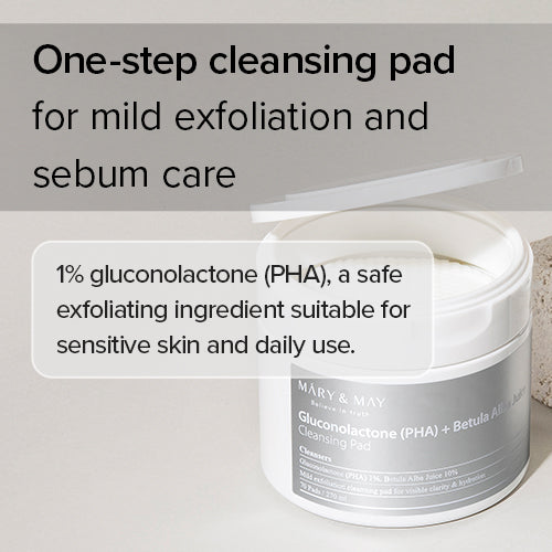 [Mary&May] Gluconolactone (PHA) + Betula Alba Juice Cleansing Pad (70ea)