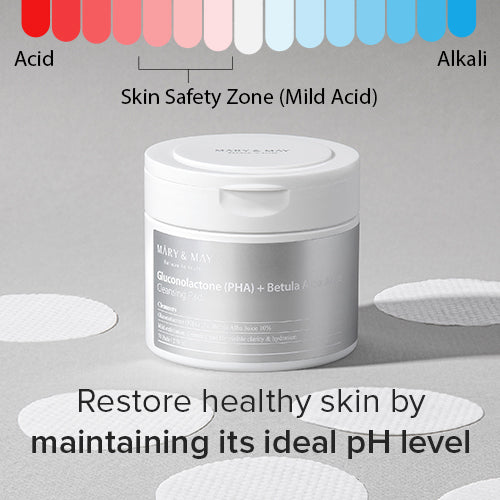 [Mary&May] Gluconolactone (PHA) + Betula Alba Juice Cleansing Pad (70ea)