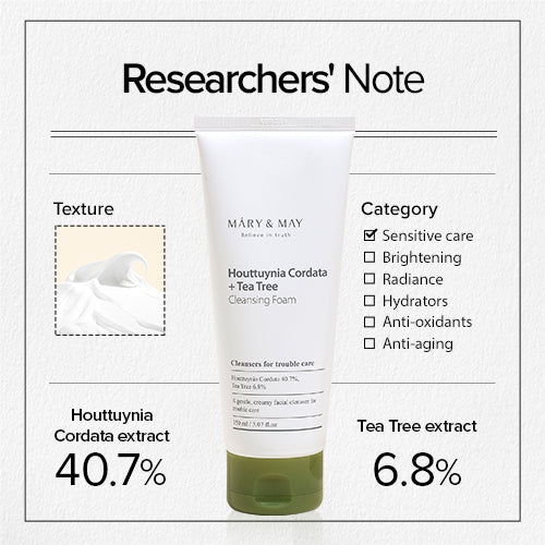 [Mary&May] Houttuynia Cordata + Tea Tree Cleansing Foam 150ml