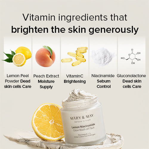 [Mary&May] Lemon Niacinamide Glow Wash off Pack 125ml