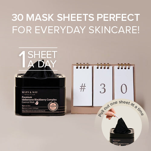 [Mary&May] Premium Idebenone Blackberry Complex Essence Mask (20ea)