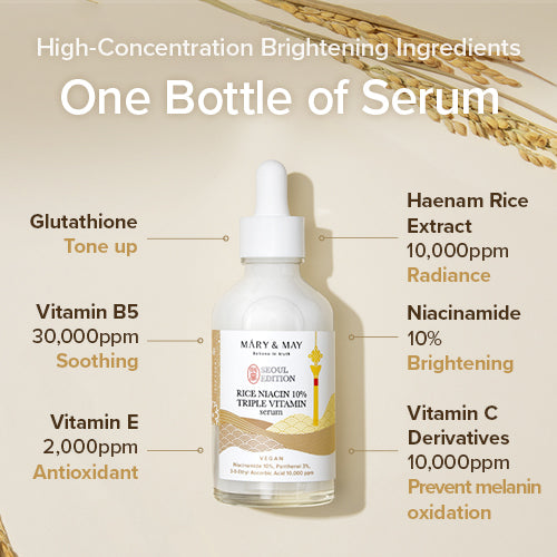 [Mary&May] *Seoul Edition* Rice niacin 10% Triple Vitamin Serum 80ml