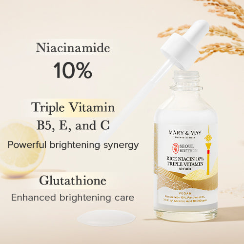[Mary&May] *Seoul Edition* Rice niacin 10% Triple Vitamin Serum 80ml