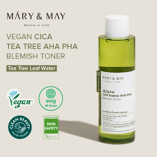 [Mary&May] Vegan CICA Tea Tree AHA PHA Toner 200ml