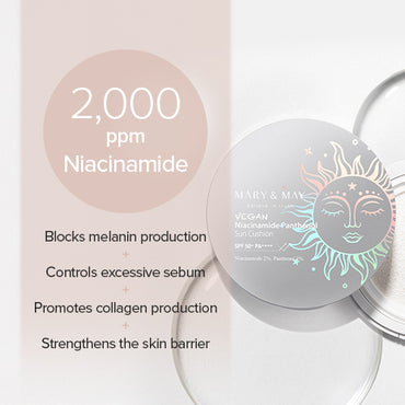 [Mary&May] Vegan Niacinamide Panthenol Sun Cushion SPF50+ PA++++ 25ml