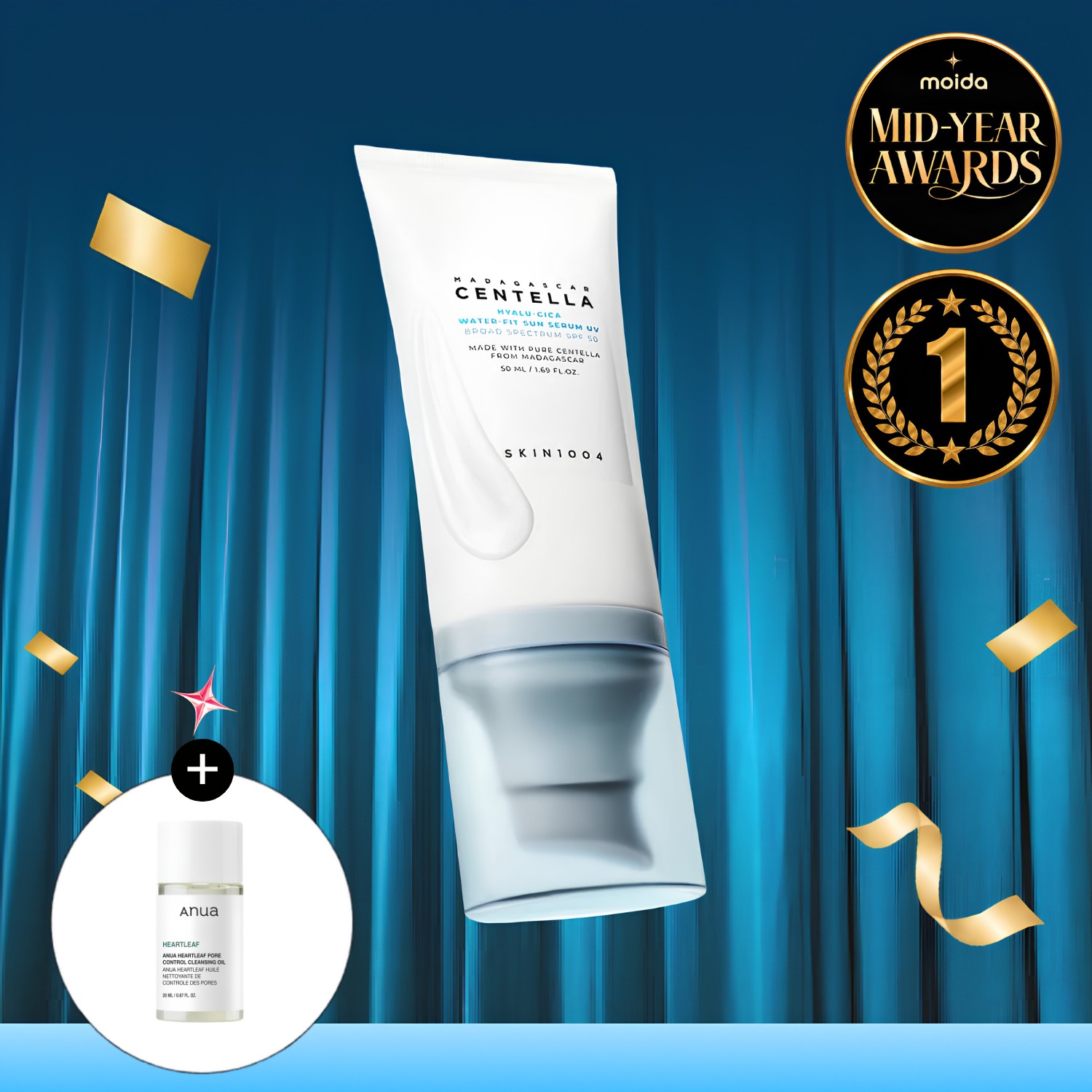 [SKIN1004] Madagascar Centella Hyalu-Cica Water-Fit Sun Serum UV 50ml + FREE GIFT
